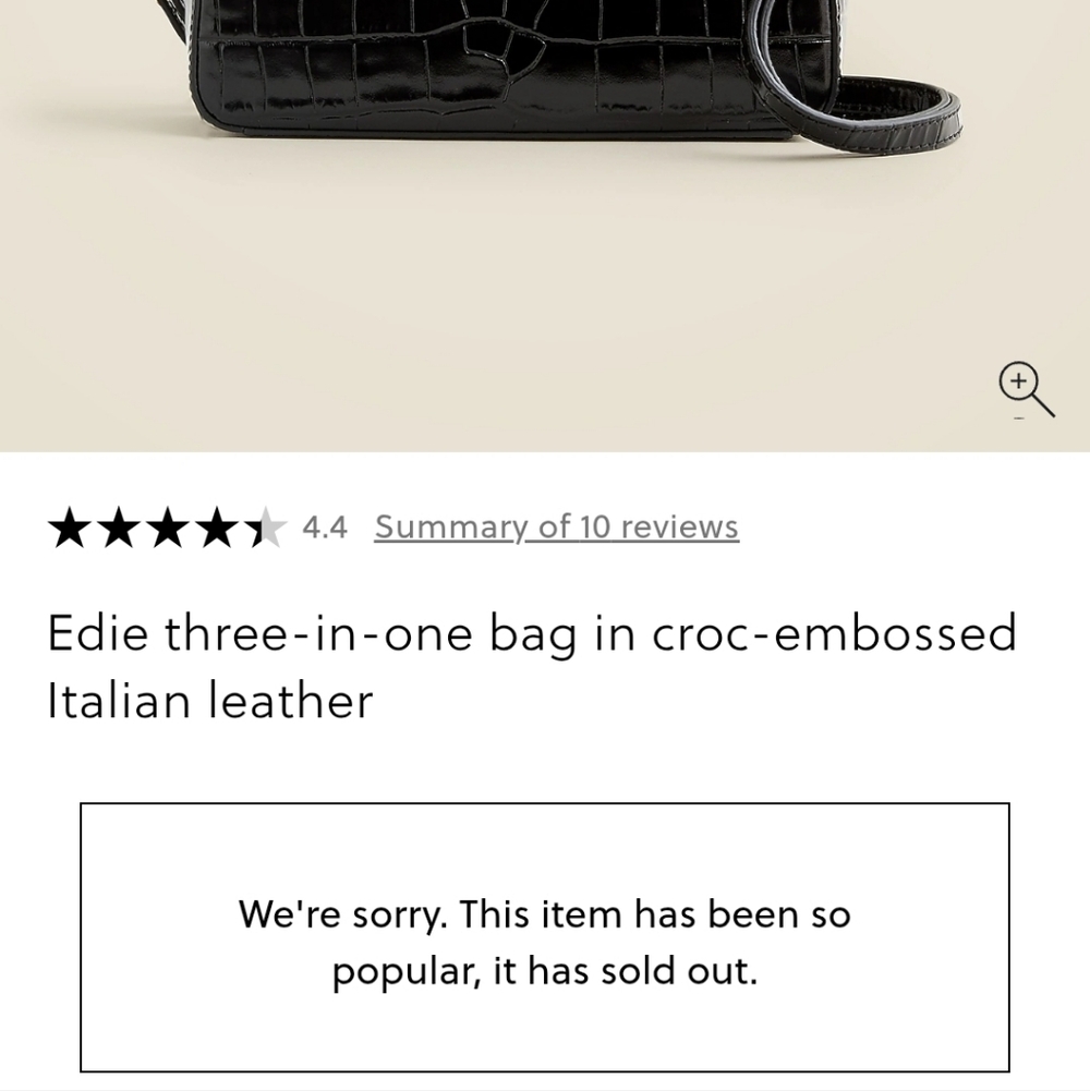 J. Crew Eddie 3-in-1 bag in Croc-embossed Italian Leather - black - Picture 3 of 9